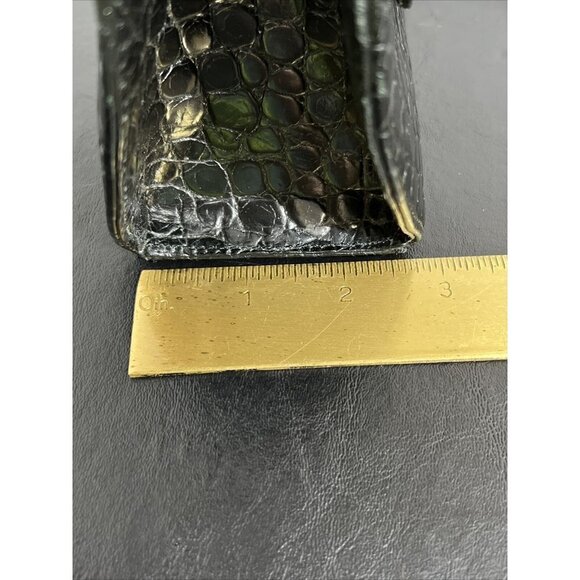 Vintage Albert Nipon Embossed Leather Crossbody Bag Black 7” x 6” - Picture 15 of 16